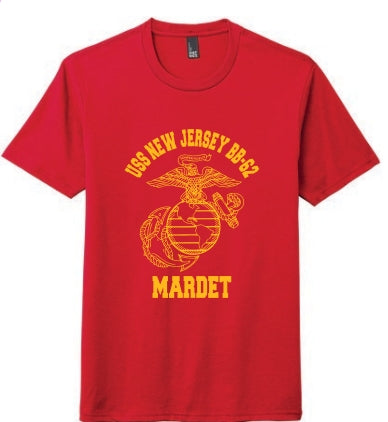 USS New Jersey BB-62 Mardet S/S T-Shirt ( Classic Red)