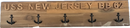 Battleship New Jersey BB-62 USS NJ Teak Sign-2