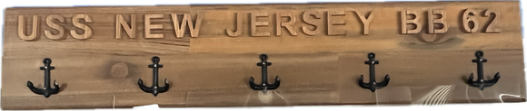 Battleship New Jersey BB-62 USS NJ Teak Sign