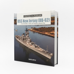 Book titled 'USS New Jersey (BB-62)' by David Doyle on a gray background