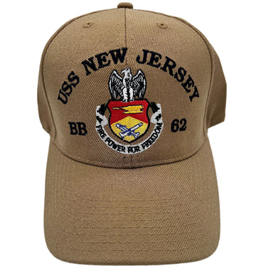 USS New Jersey Firepower for Freedom - Coyote Brown Cap