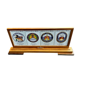 Limited Edition WWII Teak Plaque – USS New Jersey Commemorative Crest Collection