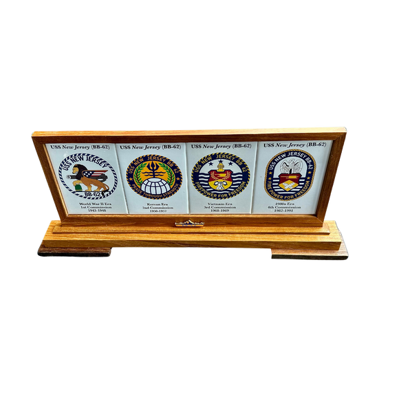 Limited Edition WWII Teak Plaque – USS New Jersey Commemorative Crest Collection