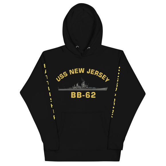 USS New Jersey BB-62 - Manned & Ready Hoodie (Black)