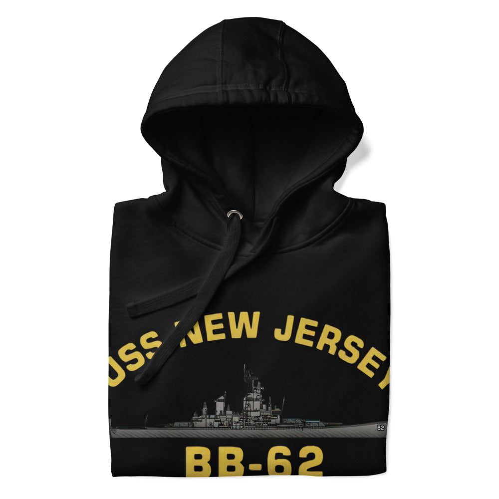 USS New Jersey BB-62 - Manned & Ready Hoodie (Black)