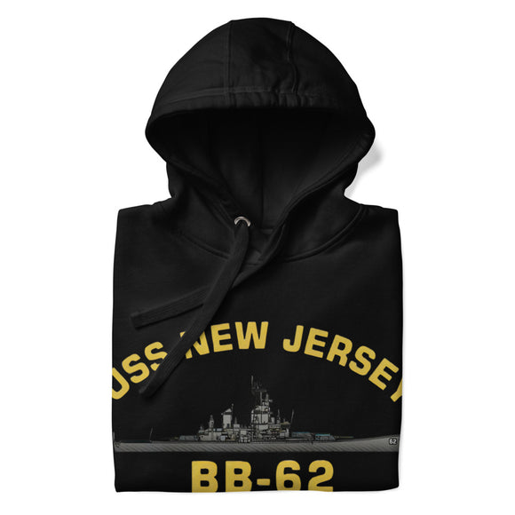 USS New Jersey BB-62 - Manned & Ready Hoodie (Black)