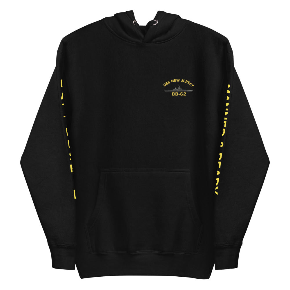USS New Jersey BB-62 - Manned & Ready Hoodie (Black)