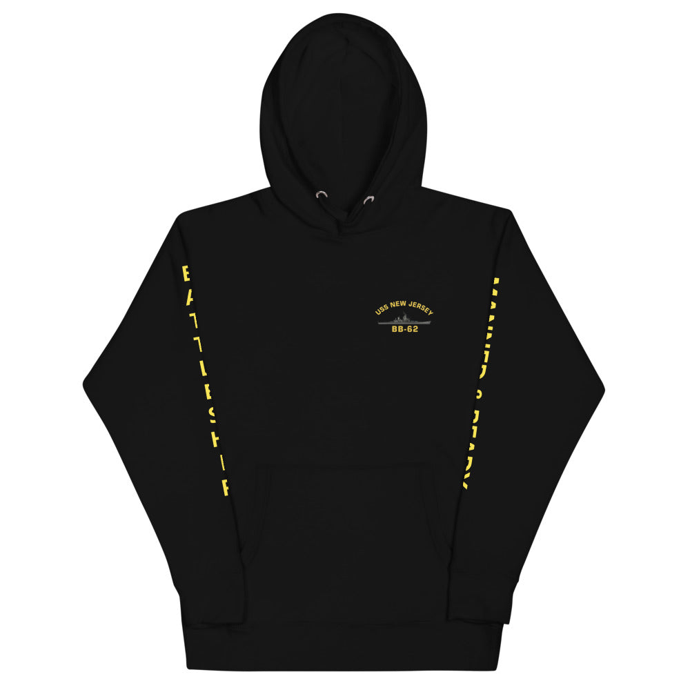 USS New Jersey BB-62 - Manned & Ready Hoodie (Black)