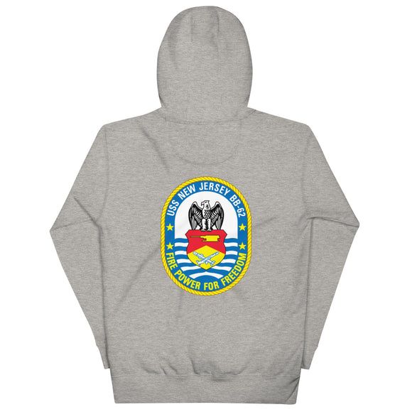 USS New Jersey BB-62 - Manned & Ready Hoodie (Carbon Gray)