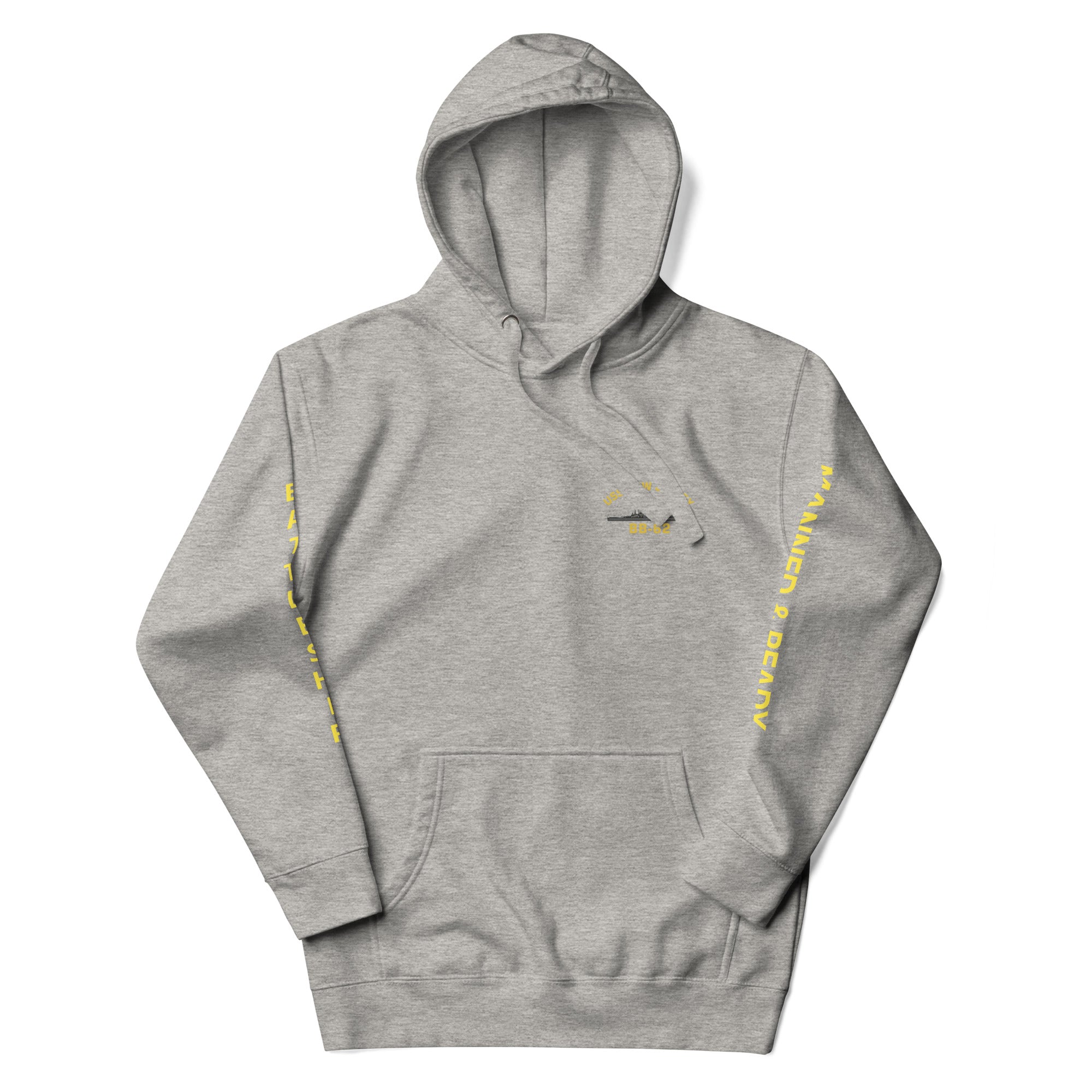 USS New Jersey BB-62 - Manned & Ready Hoodie (Carbon Gray)