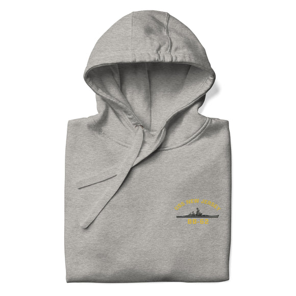 USS New Jersey BB-62 - Manned & Ready Hoodie (Carbon Gray)