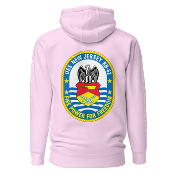USS New Jersey BB-62 - Manned & Ready Hoodie (Team Pink) - 0