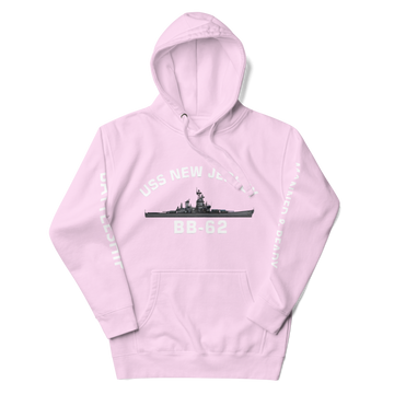 USS New Jersey BB-62 - Manned & Ready Hoodie (Team Pink)