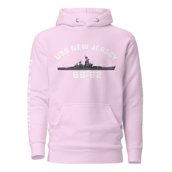 USS New Jersey BB-62 - Manned & Ready Hoodie (Team Pink)
