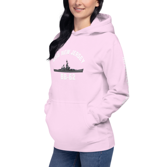 USS New Jersey BB-62 - Manned & Ready Hoodie (Team Pink)