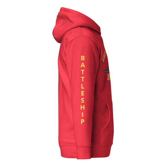 USS New Jersey BB-62 - Manned & Ready Hoodie (Team Red)