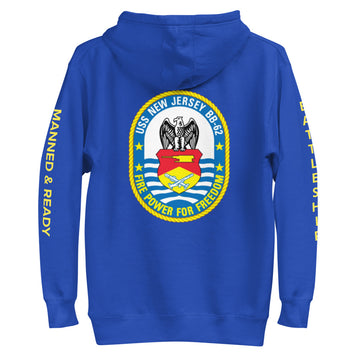 USS New Jersey BB-62 - Manned & Ready Hoodie (Team Royal) - 0