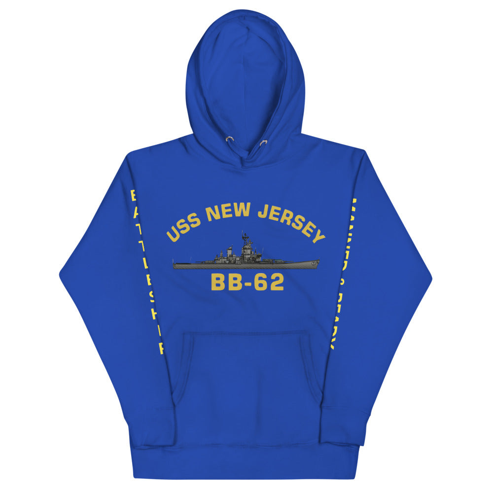 USS New Jersey BB-62 - Manned & Ready Hoodie (Team Royal) - 0