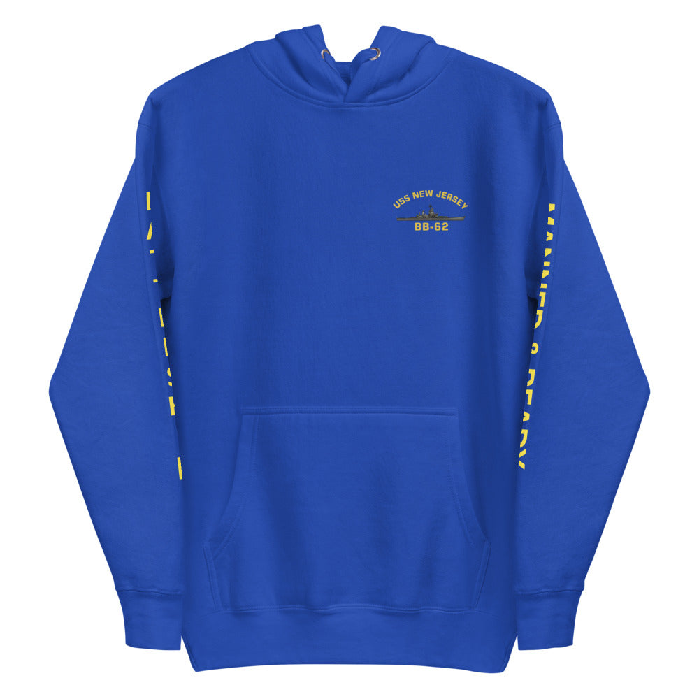 USS New Jersey BB-62 - Manned & Ready Hoodie (Team Royal)