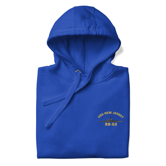 USS New Jersey BB-62 - Manned & Ready Hoodie (Team Royal)