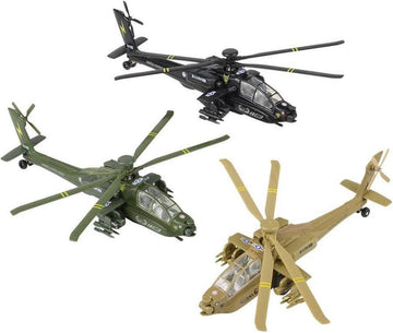 AH-64 Apache Helicopter – 8" Pullback Action Toy | Military Helicopter Replica