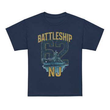 Kid's Unisex Battleship New Jersey Animated Art T-Shirt – Navy