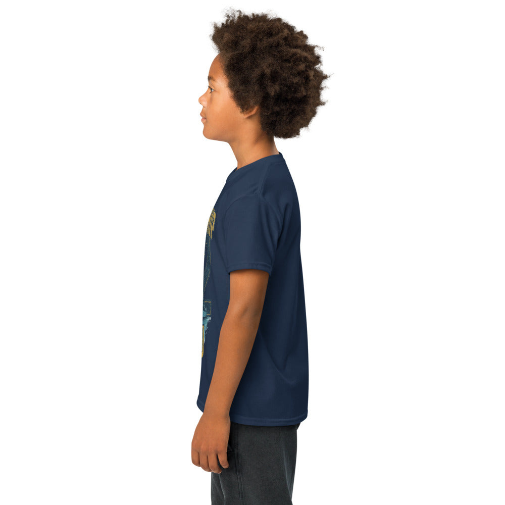 Kid's Unisex Battleship New Jersey Animated Art T-Shirt – Navy