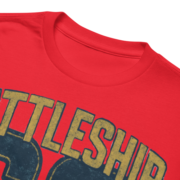 Kid's Unisex Battleship New Jersey Animated Art T-Shirt – Red