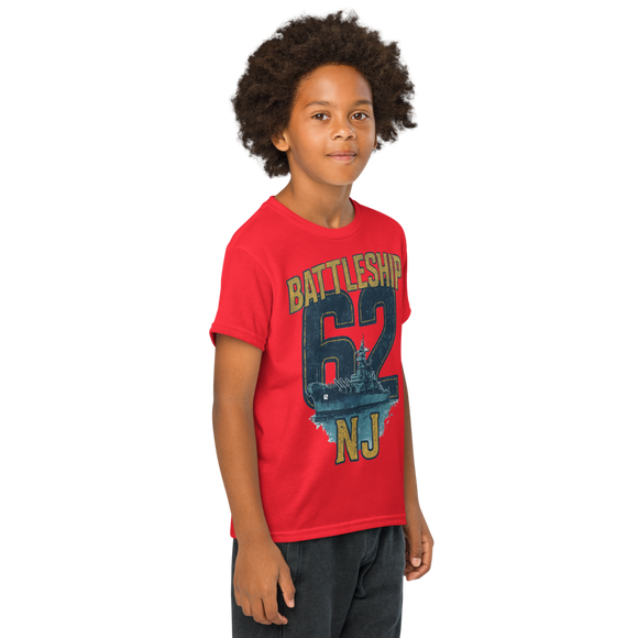 Kid's Unisex Battleship New Jersey Animated Art T-Shirt – Red
